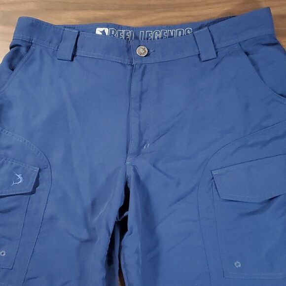 Reel Legends Cargo‎ Shorts Men’s Cobalt Blue Shorts Size Large Fishing - Picture 2 of 9